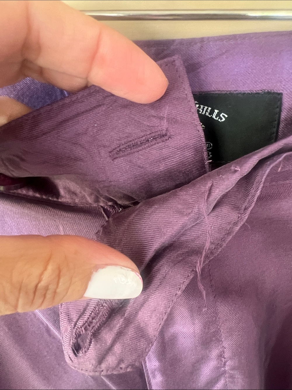 Beverly Hills Polo Club Silk Purple Pleated Front Shorts XL Preppy Vtg - Picture 7 of 7